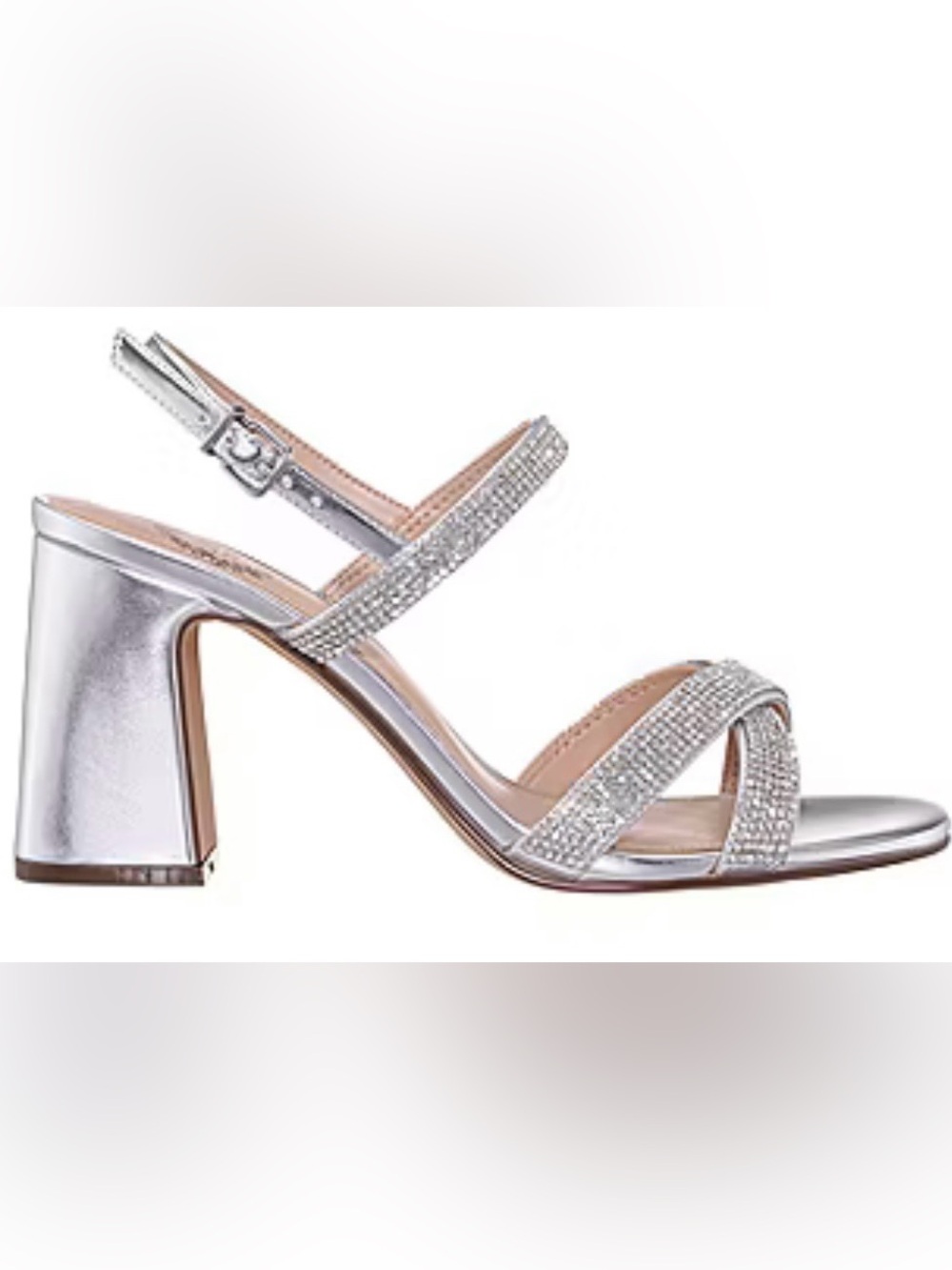 NIB Silver Embellished Women's Strappy Heel Sandals